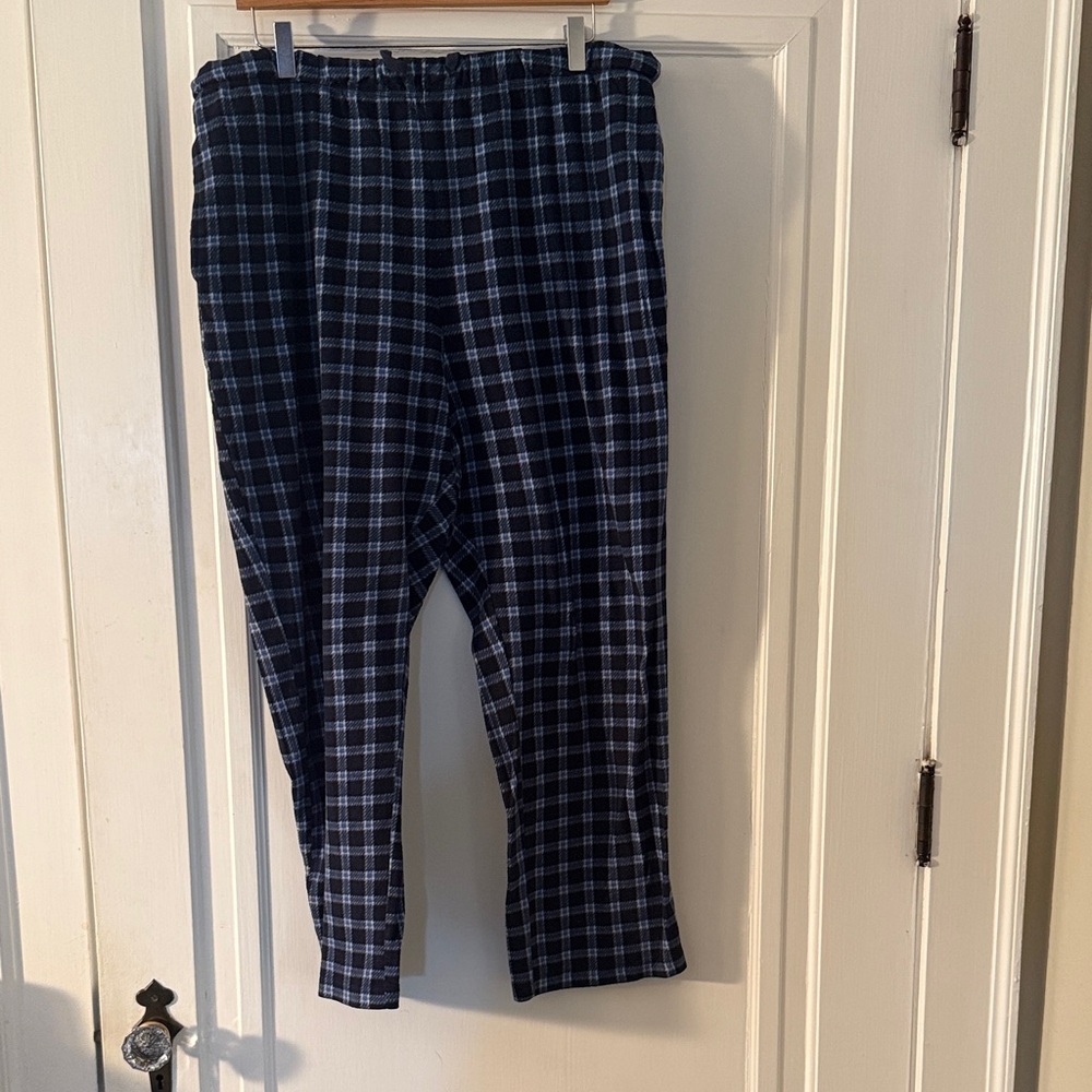 Nautica Men's Blue Plaid fleece pajamas